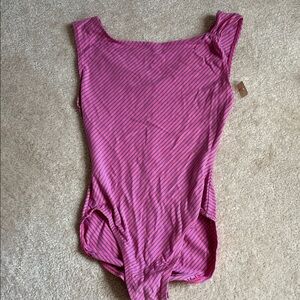 Pink Striped women’s One Piece fitness apparel